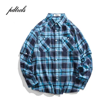 New Color Block Patchwork Plaid Pocket Long Sleeve Shirts Mens 2018 Autumn Male Hip Hop Fahsion Casual Streetwear Shirts Loose
New Color Block Patchwork Plaid Pocket Long Sleeve Shirts Mens 2018 Autumn Male Hip Hop Fahsion Casual Streetwear Shirts Loose