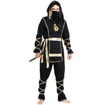 Halloween Cool Adult Men Black Gold Ninja Samurai Cosplay Costume For Stage men's party costume
Halloween Cool Adult Men Black Gold Ninja Samurai Cosplay Costume For Stage men's party costume