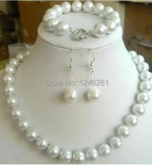 (Minimum Order1)1set Beautiful 10mm White Sea South Pearl Shell Necklace Bangle Earring Set Beads Jewelry Natural Stone 18inch
(Minimum Order1)1set Beautiful 10mm White Sea South Pearl Shell Necklace Bangle Earring Set Beads Jewelry Natural Stone 18inch