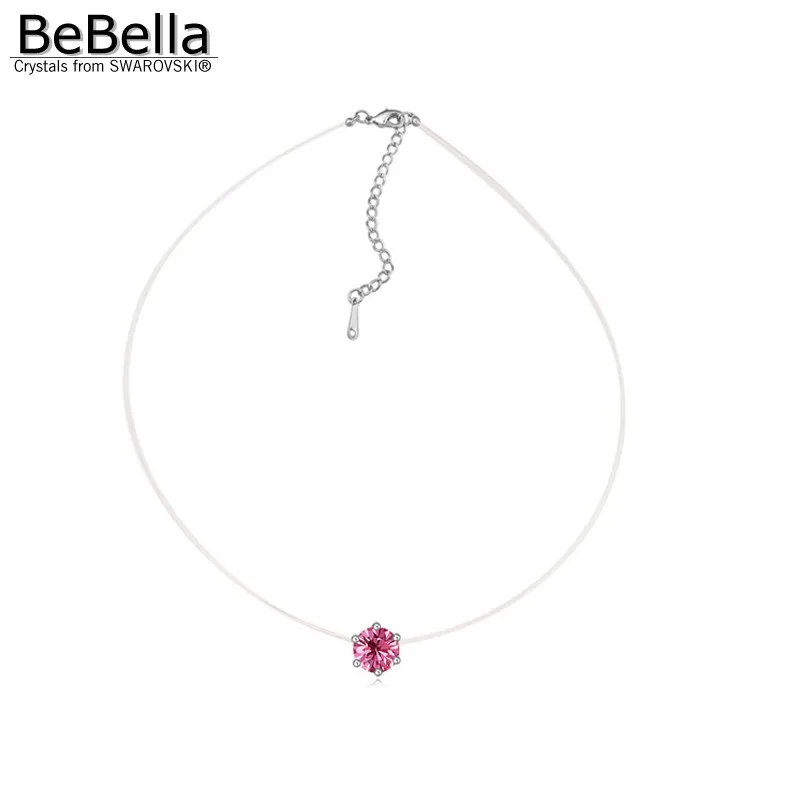 Женское прозрачное ожерелье BeBella с кристаллами Swarovski на тонкой цепочке подарок