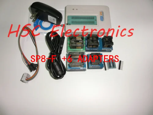 SOFI SP8-F (93/24/25/BR90/SPI USB программатор + 6 адаптеров | Электронные компоненты и