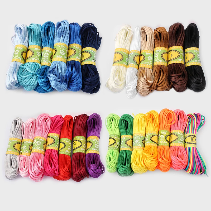 10Meter Soft Satin Rattail Silk Macrame Cord Nylon Kumihimo Shamballa For Diy Bracelet Necklace Jewelry Findings Accessories 2mm
10Meter Soft Satin Rattail Silk Macrame Cord Nylon Kumihimo Shamballa For Diy Bracelet Necklace Jewelry Findings Accessories 2mm