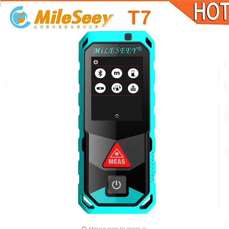 

Mileseey T7 40M 60M 80M 100M Bluetooth Laser Rangefinder with Rotary Touch Screen Rechargerable Laser Meter