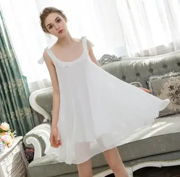 sexy Nightdress sweet Korean loose Chiffon Nightgowns Sling skirt Sleepshirts princess nightgown sleepwear
sexy Nightdress sweet Korean loose Chiffon Nightgowns Sling skirt Sleepshirts princess nightgown sleepwear