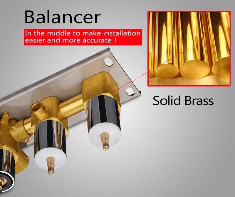 hm 2 Functional Channels High Flow 70L Temperature Thermostatic Controller Water Mixer Bath Shower Brass Chrome Mixer Finishing (17)