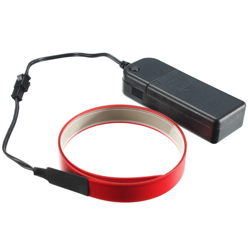 

1M 4 Modes Electroluminescent Tape EL Wire Glowing LED Rope Flat Strip Light with AA Battery Box 3V