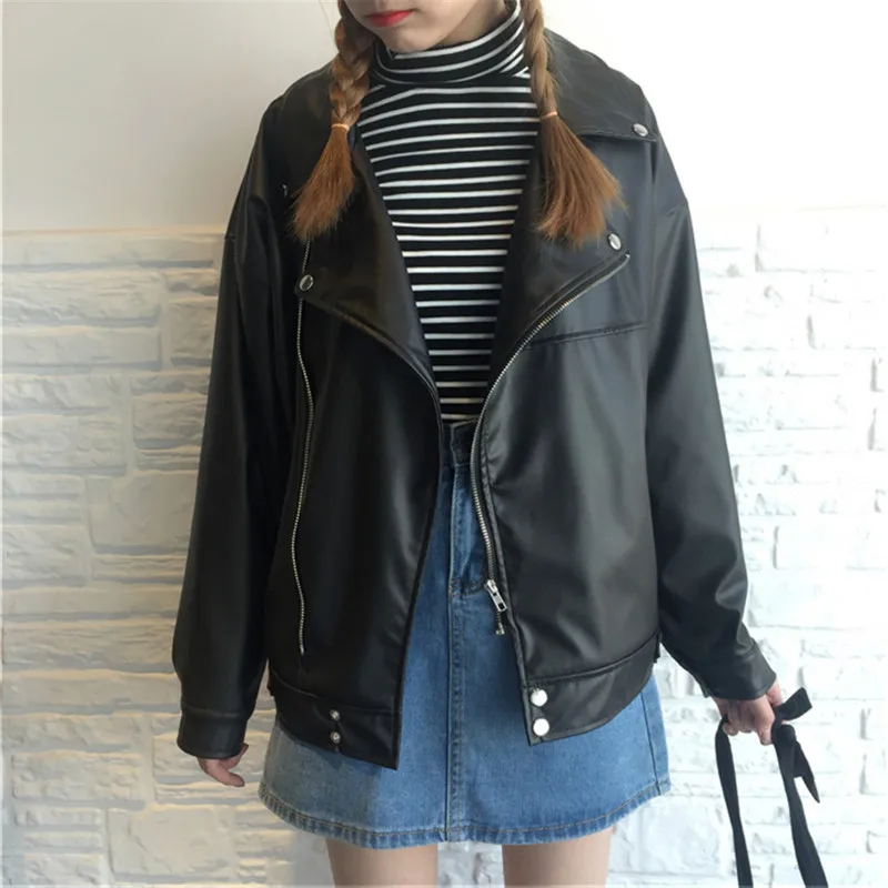 2018 New Streetwear Motorcycle Detachable Pu Long Jackets Loose Casual Turn-down Collar Zipper Leather Spring Autumn Women Coat
2018 New Streetwear Motorcycle Detachable Pu Long Jackets Loose Casual Turn-down Collar Zipper Leather Spring Autumn Women Coat