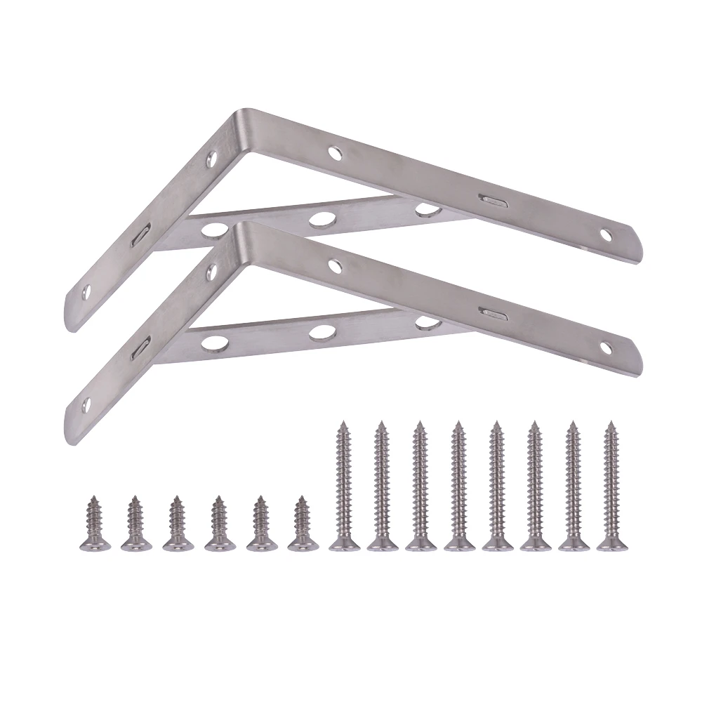 2pcs Stainless Steel Brushed Finish 8 Inch Heavy Duty Shelf Bracket Corner Brace Support Fastener Wall Hanging With Screws
2pcs Stainless Steel Brushed Finish 8 Inch Heavy Duty Shelf Bracket Corner Brace Support Fastener Wall Hanging With Screws