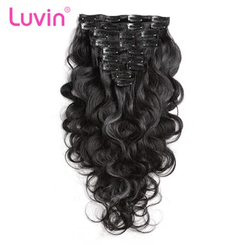 Luvin Clip In Human Hair Extensions Body Wave 120G Natural Color 8 Pieces/Set Brazilian Remy Hair Extensions Shipping Free 
Luvin Clip In Human Hair Extensions Body Wave 120G Natural Color 8 Pieces/Set Brazilian Remy Hair Extensions Shipping Free