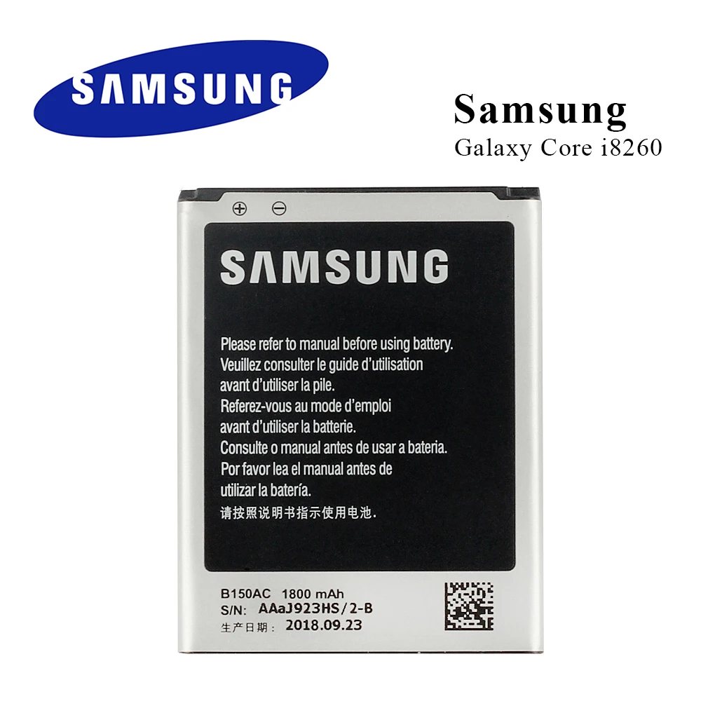 Original Battery B150AE B150AC for Samsung Galaxy Core I8260 I8262 Trend 3 G3502 G3508 G3500 Li-ion 1800mAh
Original Battery B150AE B150AC for Samsung Galaxy Core I8260 I8262 Trend 3 G3502 G3508 G3500 Li-ion 1800mAh