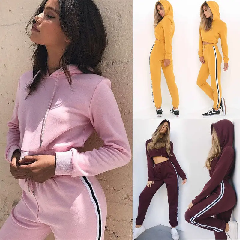2017 New Women Casual Crop Top Long Sleeve Sweatshirt+Loose Pants Brief 2 Piece Hoodie Set
2017 New Women Casual Crop Top Long Sleeve Sweatshirt+Loose Pants Brief 2 Piece Hoodie Set