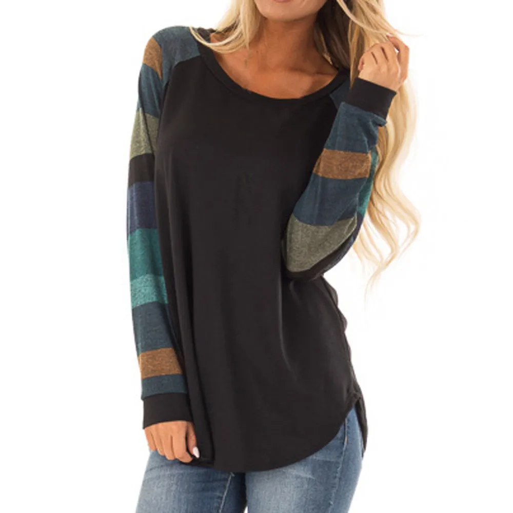 feitong T Shirt Women 2019 Spring Long Sleeve Striped Patchwork Female T-Shirt Top Tee Shirt Femme Harajuku Baseball Shirt XXL
feitong T Shirt Women 2019 Spring Long Sleeve Striped Patchwork Female T-Shirt Top Tee Shirt Femme Harajuku Baseball Shirt XXL