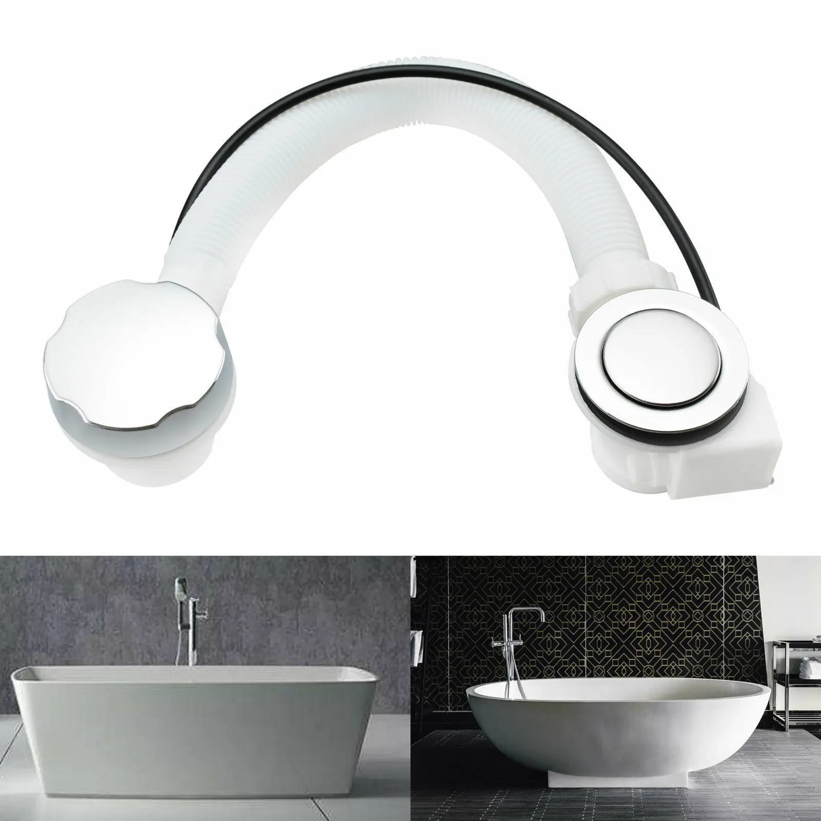 Zloog Bathroom Bathtub Waste Plastic Pop up Bath Waste Drains Strainer with Overflow Bathroom Accessory
Zloog Bathroom Bathtub Waste Plastic Pop up Bath Waste Drains Strainer with Overflow Bathroom Accessory