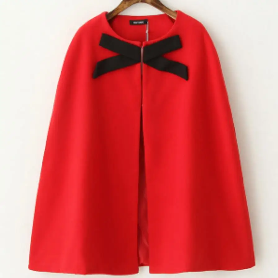 Small fragrance bow patch loose woolen coat cloak women winter wool blends jacket
Small fragrance bow patch loose woolen coat cloak women winter wool blends jacket