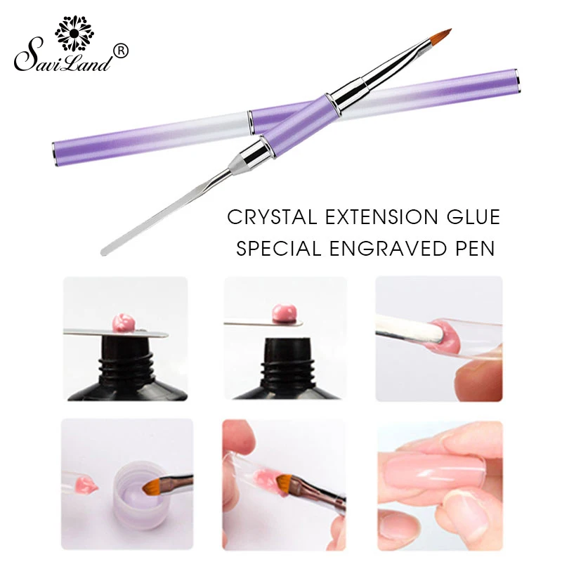 Saviland Dual-ended Builder UV Poly Gel Crystal Acrylic Nail Art Brushes UV Gel Nylon Hair Flat Pusher Extension Nail Tools
Saviland Dual-ended Builder UV Poly Gel Crystal Acrylic Nail Art Brushes UV Gel Nylon Hair Flat Pusher Extension Nail Tools