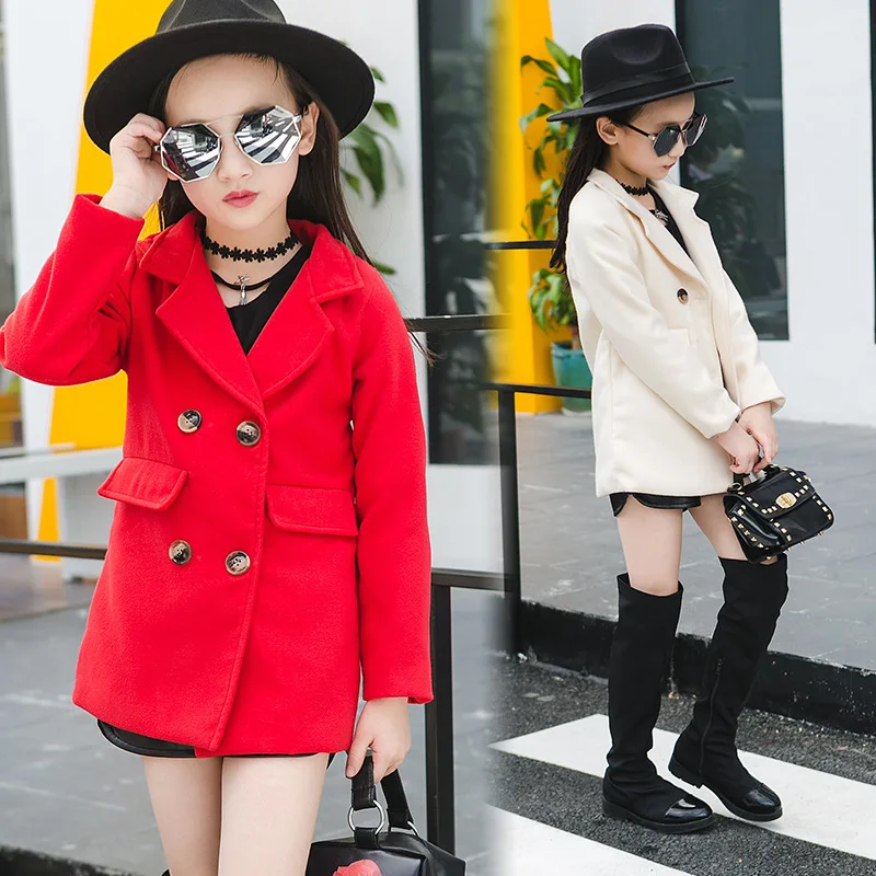 Girls woolen jacket Korean children's clothing autumn and winter new windbreaker children's coats in the long section tide CT-37
Girls woolen jacket Korean children's clothing autumn and winter new windbreaker children's coats in the long section tide CT-37