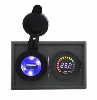 IZTOSS 24V led digital display voltmeter and 2.1A USB adapter with housing holder panel for car boat truck RV
IZTOSS 24V led digital display voltmeter and 2.1A USB adapter with housing holder panel for car boat truck RV