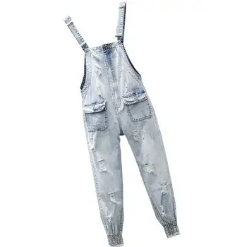 Spring Autumn Women Loose Overalls Jumpsuit Demin Suspender Trousers BF Hole Pockets Strap Jeans Harem Pants Rompers plus size
Spring Autumn Women Loose Overalls Jumpsuit Demin Suspender Trousers BF Hole Pockets Strap Jeans Harem Pants Rompers plus size