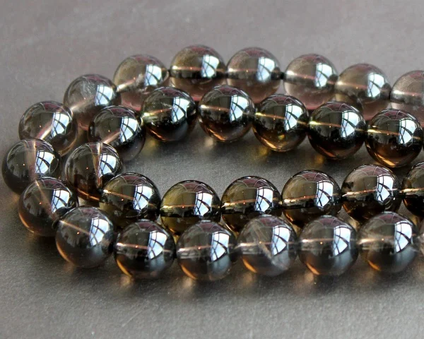 12 мм натуральные круглые дымчатые бусины|smoky quartz beads|quartz beadsnatural smoky beads |