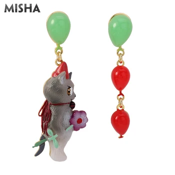 MISHA Cute Stud Earrings For Women Circus Cat And Balloon Design Handmade Enamel Glazed Earrings Jewelry For Girls Ladies
MISHA Cute Stud Earrings For Women Circus Cat And Balloon Design Handmade Enamel Glazed Earrings Jewelry For Girls Ladies