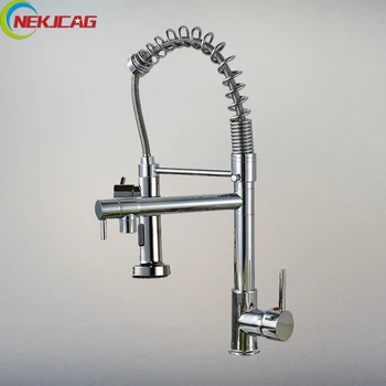 Polished Chrome Spring Faucet Dual Spout Sink Faucet Deck Mount Spring Pull Down Kitchen Sink Faucet Kitchen Mixer Tap
Polished Chrome Spring Faucet Dual Spout Sink Faucet Deck Mount Spring Pull Down Kitchen Sink Faucet Kitchen Mixer Tap
