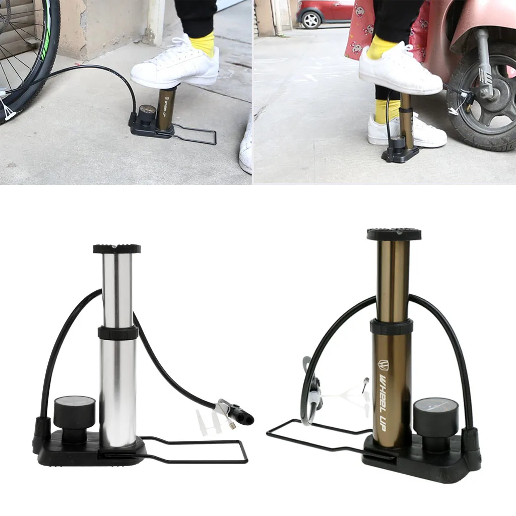 Bicycle Bike Mini Pump Foot Activated Presta & Schrader Valves Tyre Tire Inflator with Gauge Bicycle Pump Tools
Bicycle Bike Mini Pump Foot Activated Presta & Schrader Valves Tyre Tire Inflator with Gauge Bicycle Pump Tools