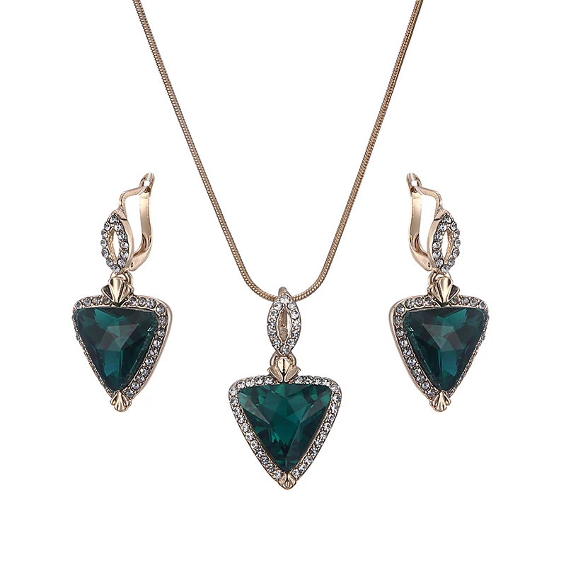Комплект из колье и серёг с подвеской кристаллом|earrings necklace|earring necklace setnecklace set |