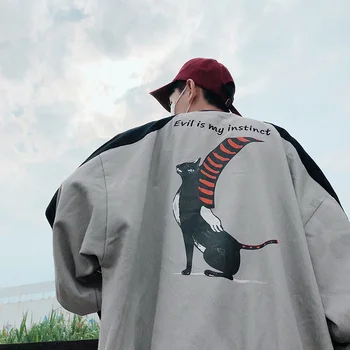 Autumn ClothingJacket Cat Printing Trend Loose Men Coat Preppy Style Baseball Sportswear Harajuku Animal Pattern Bomber
Autumn ClothingJacket Cat Printing Trend Loose Men Coat Preppy Style Baseball Sportswear Harajuku Animal Pattern Bomber