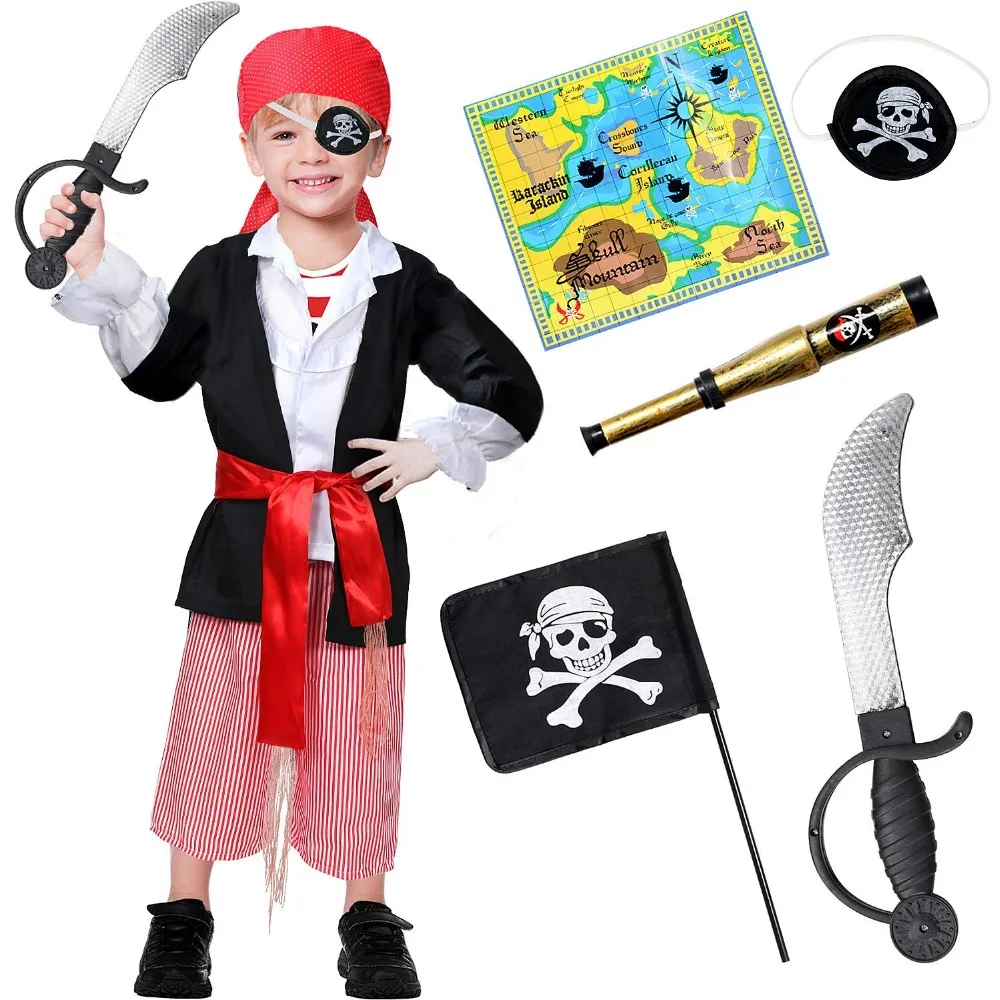 Bobasatop Pirate Costume for Kids with Pirate Accessories Set for Pirate Halloween Costume Kids Pirate Fancy Dress Costume Boy
Bobasatop Pirate Costume for Kids with Pirate Accessories Set for Pirate Halloween Costume Kids Pirate Fancy Dress Costume Boy