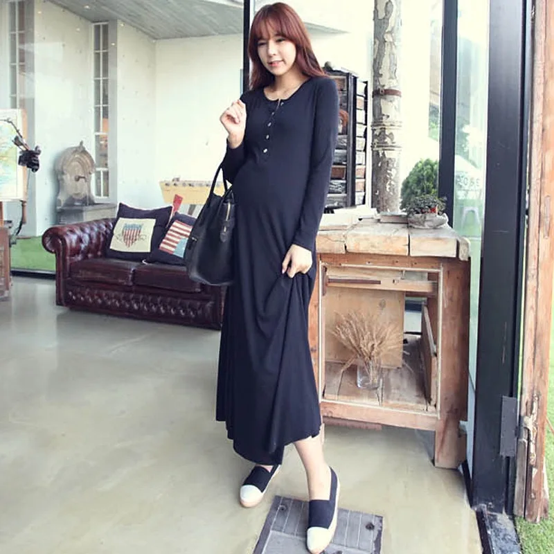 Spring Maternity Dress Pregnant Long Sleeves Solid Color Causal Dress Ssoft Cotton Ankle-Length Dress For Pregnant Woman
Spring Maternity Dress Pregnant Long Sleeves Solid Color Causal Dress Ssoft Cotton Ankle-Length Dress For Pregnant Woman