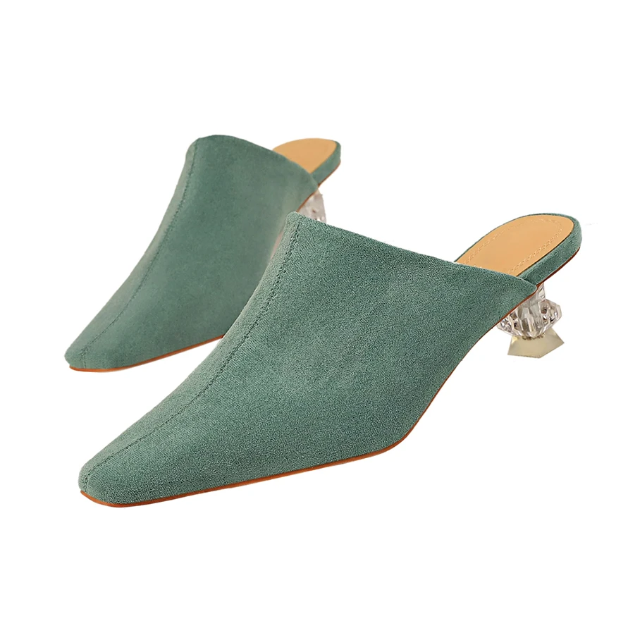 2019 Summer Women 5cm High Heels Slides Female Sexy Mules Low Clear Heels Slippers Lady Slip On Sandals Green Luxury Design Shoe
2019 Summer Women 5cm High Heels Slides Female Sexy Mules Low Clear Heels Slippers Lady Slip On Sandals Green Luxury Design Shoe