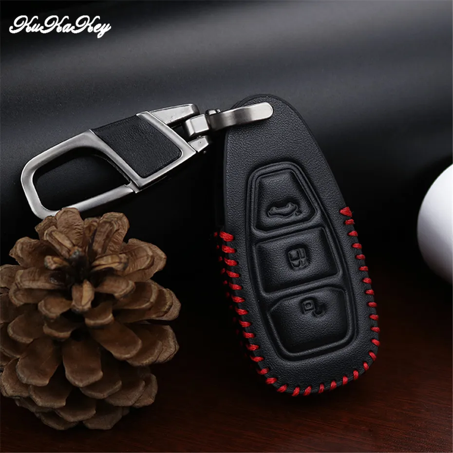 Genuine Leather Remote Control Car Keychain Key Cover Case For Ford MK3 MK4 Kuga Escape Ecosport New Fiest Smart Key Ring Holder
Genuine Leather Remote Control Car Keychain Key Cover Case For Ford MK3 MK4 Kuga Escape Ecosport New Fiest Smart Key Ring Holder