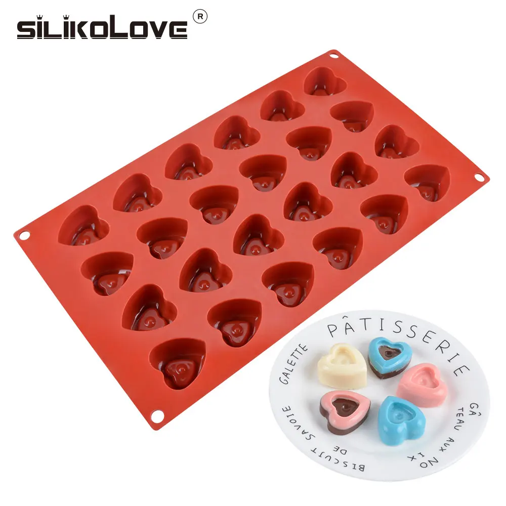 SILIKOLOVE 24 Cavities Silicone Chocolate Mold 3D Heart Shape Cake Bakware For Baking Decorating Tools Candy Moulds
SILIKOLOVE 24 Cavities Silicone Chocolate Mold 3D Heart Shape Cake Bakware For Baking Decorating Tools Candy Moulds