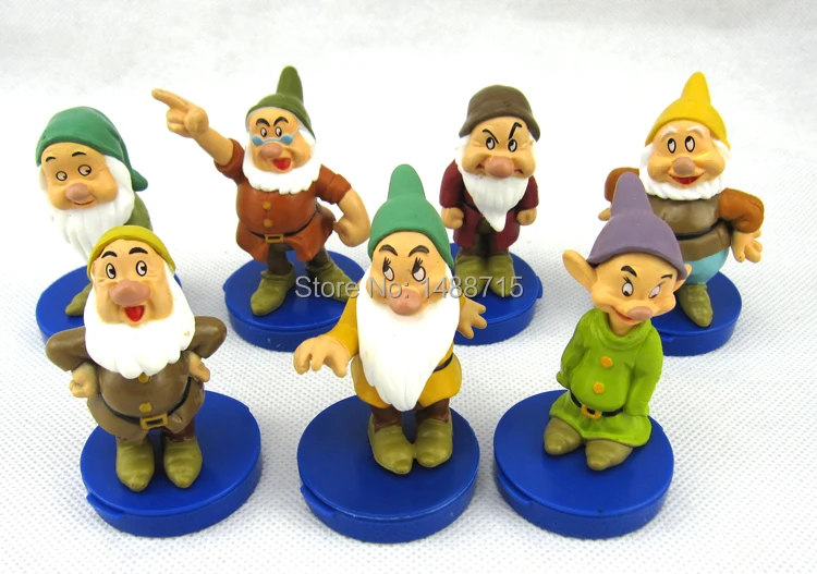 7pcs Fairy Tales Snow White The Seven Dwarfs Doc Bashful Sleepy Sneezy Happy Dopey Grumpy Cute 6cm Action Figure Toys | Игрушки и хобби