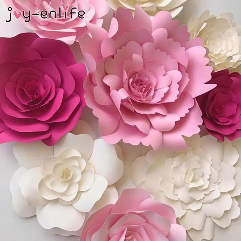 Joy Enlife 2pcs Wedding Decoration 20cm Paper Flowers Artificial Rose Flowers Diy Crafts Birthday Party Home Backdrop Supplies Paper Flowers Diy Paper Flowerflower Flower Aliexpress