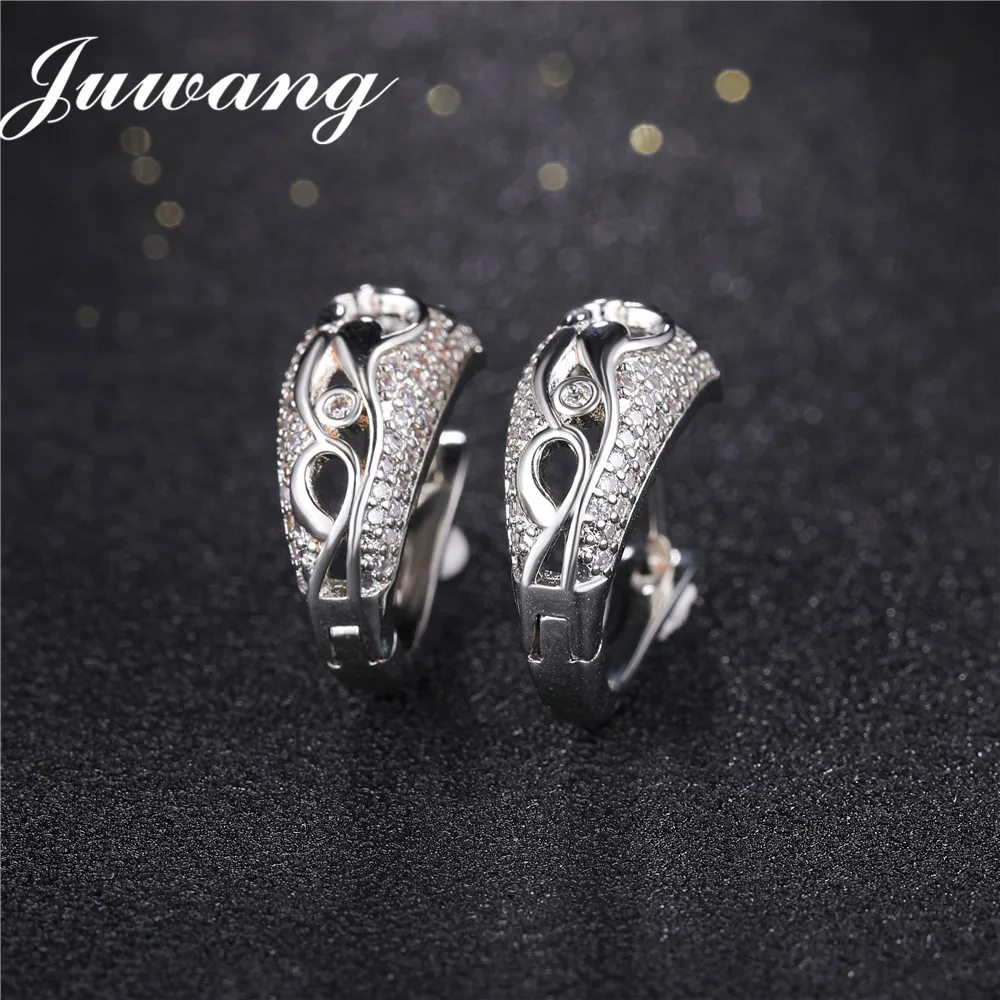 JUWANG 2018 New Round Hoop Earrings for Women Trendy Gift Luxury Silver/Gold Color Hollow out Zirconia Fashion Bridal Jewelry
JUWANG 2018 New Round Hoop Earrings for Women Trendy Gift Luxury Silver/Gold Color Hollow out Zirconia Fashion Bridal Jewelry