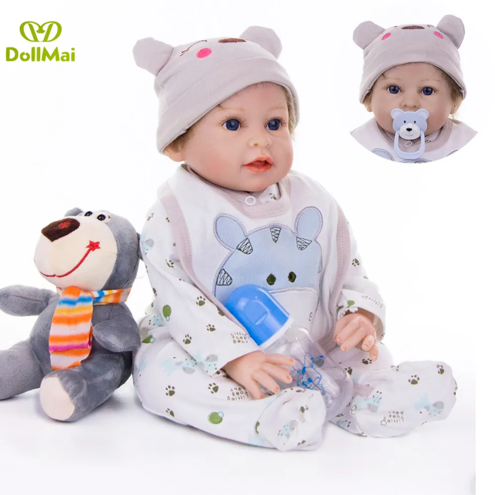 DollMai Bebe Reborn Dolls 22 "55 см мягкая виниловая силиконовая кукла reborn baby bb Toys boneca для