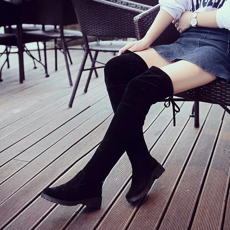 Women shoes New Over The Knee Thigh High Black Boots Women Motorcycle Flats Long Boots Low Heel suede Leather Shoes H-128
Women shoes New Over The Knee Thigh High Black Boots Women Motorcycle Flats Long Boots Low Heel suede Leather Shoes H-128