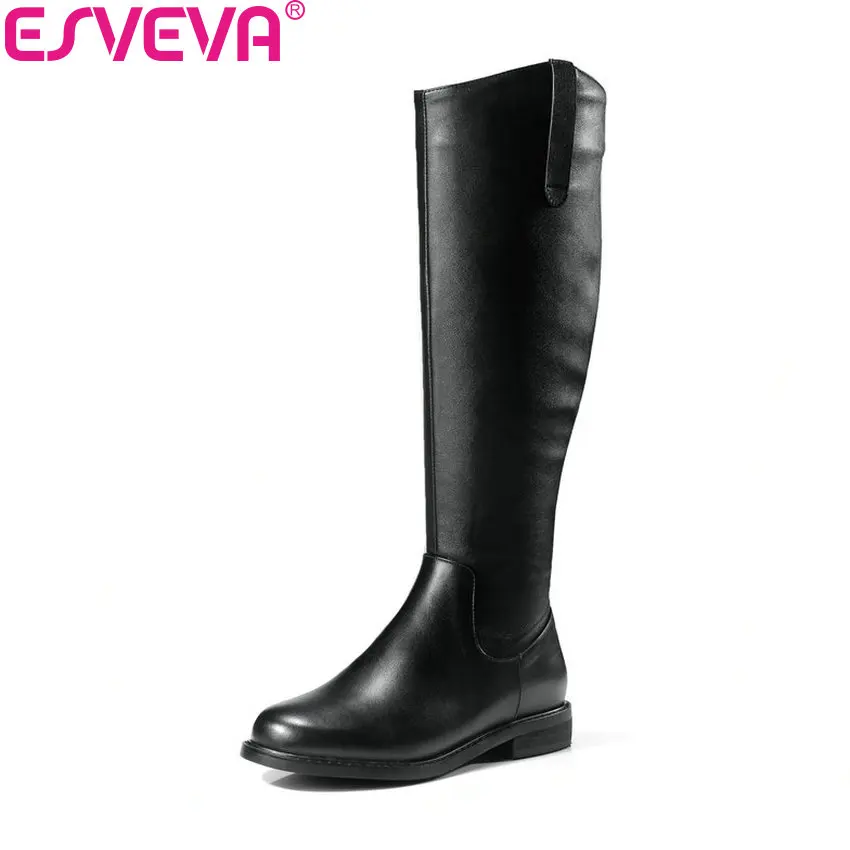 ESVEVA 2019 Women Shoes Low Heels Square Toe Solid Winter Boots Square Heels Knee High Boots Zipper Autumn Shoes Size 34-39
ESVEVA 2019 Women Shoes Low Heels Square Toe Solid Winter Boots Square Heels Knee High Boots Zipper Autumn Shoes Size 34-39