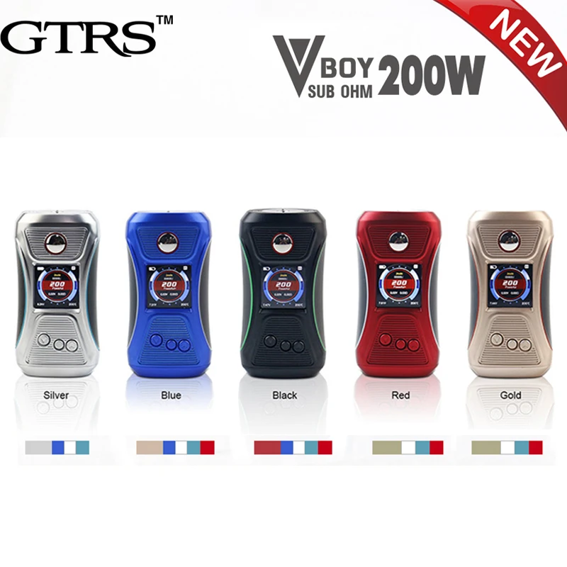 Оригинальный GTRS 200W VBOY 200 TC бокс мод комплект с чипсетом SX500 электронная сигарета