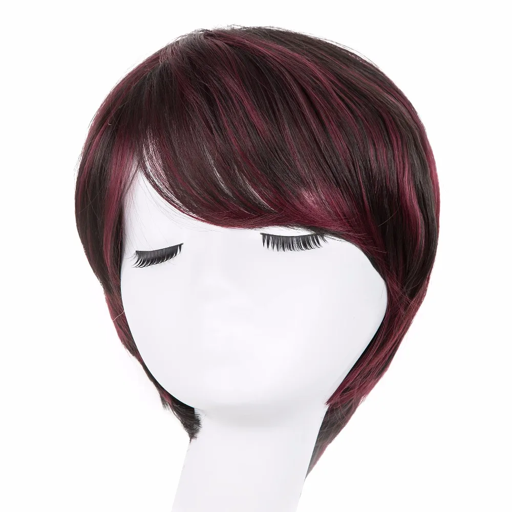 Black And Burgundy Wig Fei-Show Synthetic Short Wavy Hair Heat Resistant Fiber Male Female Peruca Perruque Peruk Women Hairpiece
Black And Burgundy Wig Fei-Show Synthetic Short Wavy Hair Heat Resistant Fiber Male Female Peruca Perruque Peruk Women Hairpiece