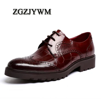 ZGZJYWM New Men's Genuine Crocodile Pattern Leather Pointed Toe Thick soles Lace-Up Cowhide Dress Wedding Flat Oxford Men Shoes
ZGZJYWM New Men's Genuine Crocodile Pattern Leather Pointed Toe Thick soles Lace-Up Cowhide Dress Wedding Flat Oxford Men Shoes