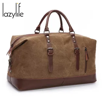 LAZYLIFE Men Travel Bags Canvas PU Leather Carry on Luggage Bags Men Duffel Bags Handbag Travel Tote Large Weekend Bag Overnight
LAZYLIFE Men Travel Bags Canvas PU Leather Carry on Luggage Bags Men Duffel Bags Handbag Travel Tote Large Weekend Bag Overnight