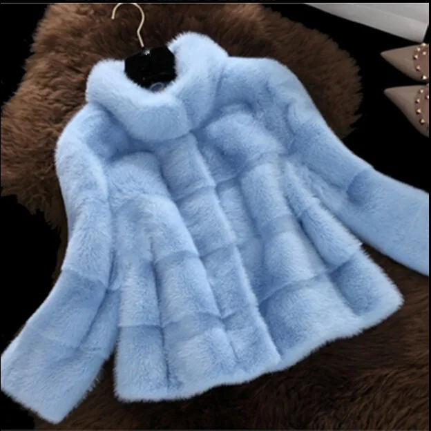 new winter Korean short paragraph three quarter sleeve stand collar Fur coat woman sweet black blue pink white color top
new winter Korean short paragraph three quarter sleeve stand collar Fur coat woman sweet black blue pink white color top