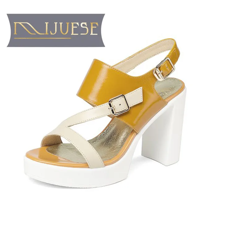 MLJUESE 2018 women sandals cow leather orange color Gladiator ankle strap open toe platform high heels pumps women size 34-39
MLJUESE 2018 women sandals cow leather orange color Gladiator ankle strap open toe platform high heels pumps women size 34-39