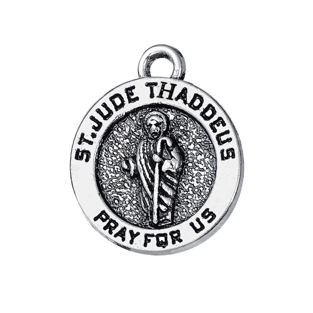 Dawapara antique silver-color religious Message Pendant with words St. Jude Thaddeus pray for us charms for Necklace Making 5pcs
Dawapara antique silver-color religious Message Pendant with words St. Jude Thaddeus pray for us charms for Necklace Making 5pcs