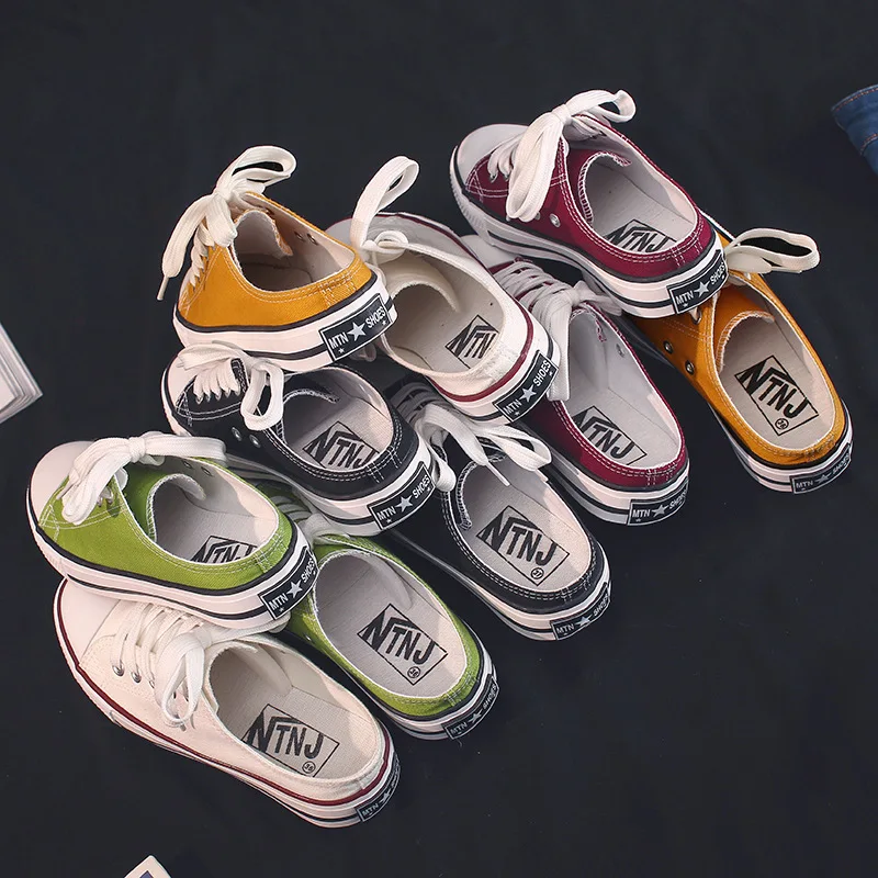2019 summer Korean casual low to help shallow canvas shoes half support women's shoes lazy shoes student shoes
2019 summer Korean casual low to help shallow canvas shoes half support women's shoes lazy shoes student shoes