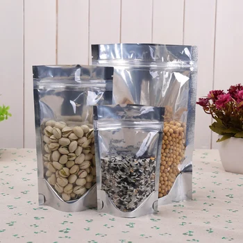 14*20cm,100pcs Stand translucent aluminium ziplock bags - Zipper reusable Aluminized foil plastic pouches front clear Food sack
14*20cm,100pcs Stand translucent aluminium ziplock bags - Zipper reusable Aluminized foil plastic pouches front clear Food sack