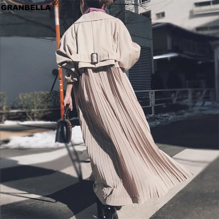 New spring windbreaker coats female 2019 fashion Korean pleated chiffon splice outwear loose trench coat for women thin cloak
New spring windbreaker coats female 2019 fashion Korean pleated chiffon splice outwear loose trench coat for women thin cloak
