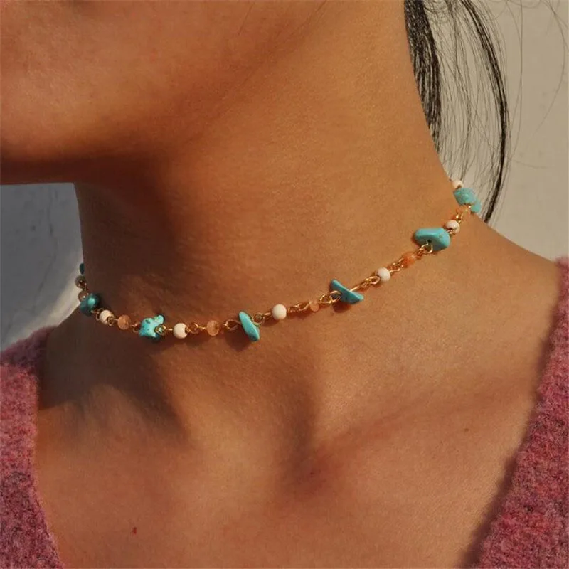 Bohemian Opal Stone Beaded Choker Necklaces For Women Tattoo Jewelry Vintage Gold Color Chain Collars Necklace Party Gift
Bohemian Opal Stone Beaded Choker Necklaces For Women Tattoo Jewelry Vintage Gold Color Chain Collars Necklace Party Gift